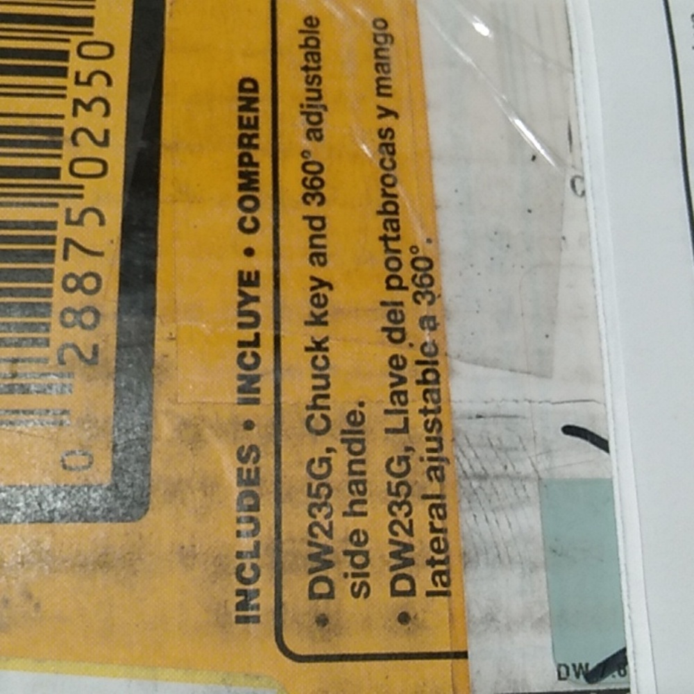 NIB Dewalt Drill W/Chuck Key & 360 Adjustable Side Handle - Picture 6 of 10